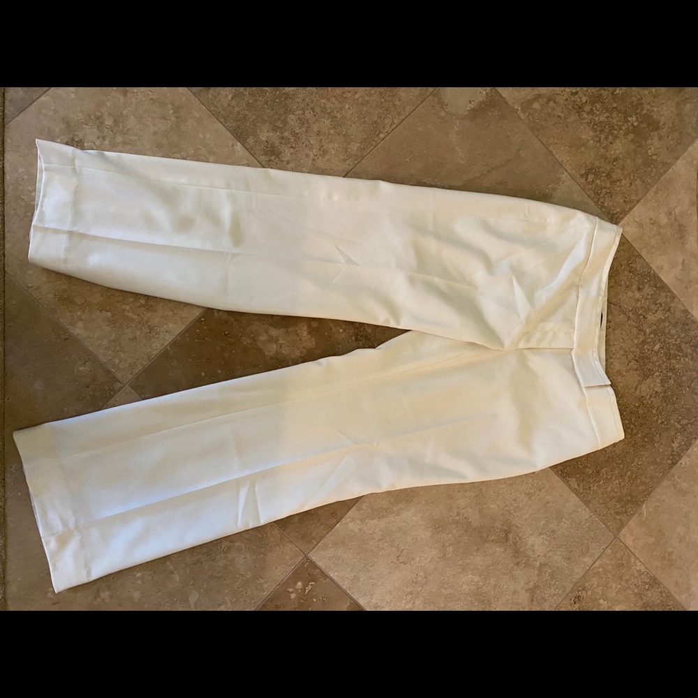 White lined pants